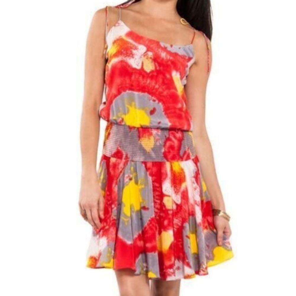 NWOT HALSTON HERITAGE Water Mirage Dress in Poppy